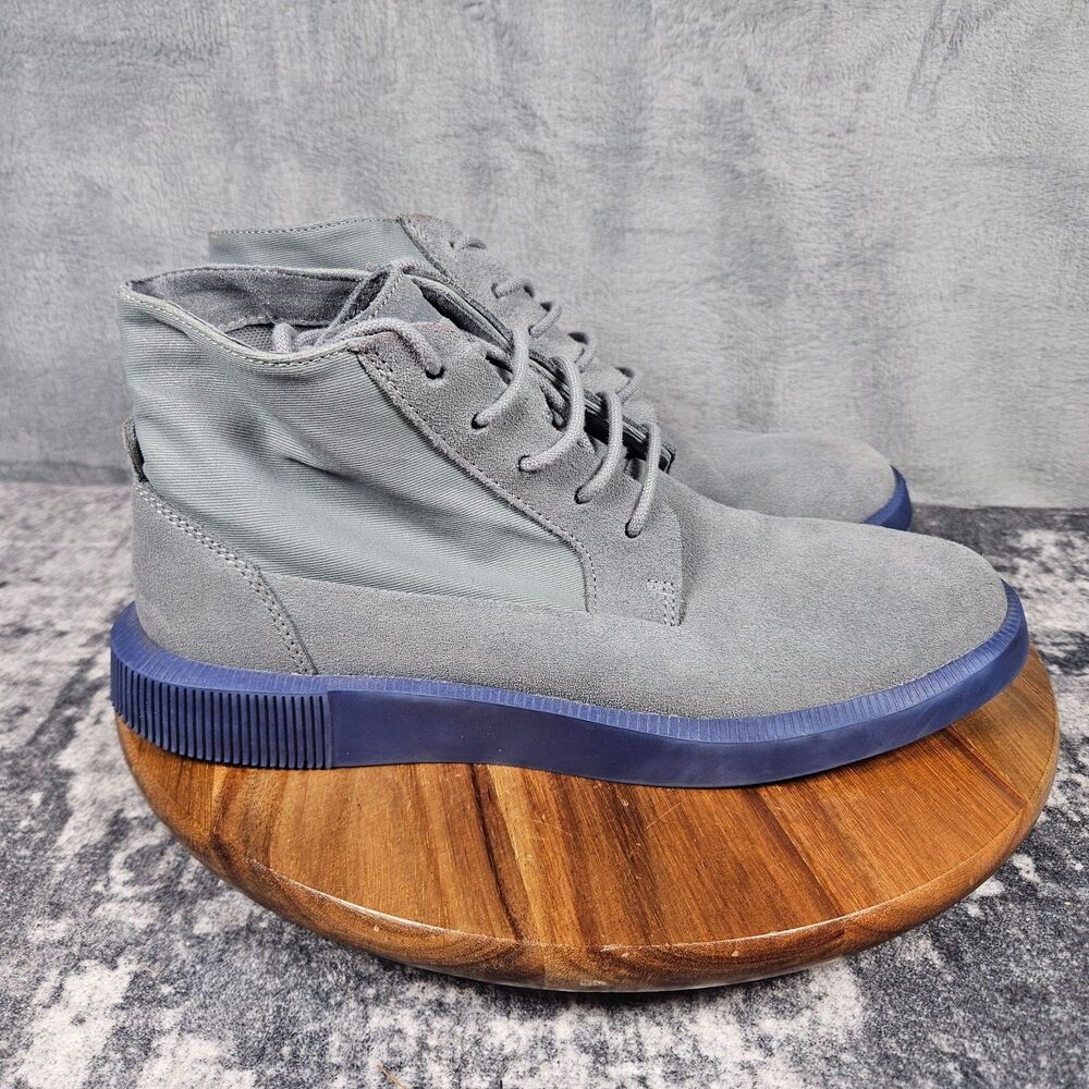 Camper "Bill" Grey Blue Suede Ankle Boots Mens Size EU 42 US 9 Lace up Shoes